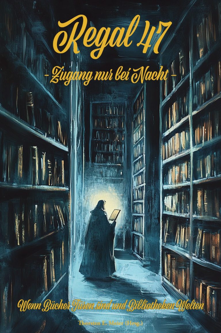 Cover Ein Frau sitzt an einem Tisch mit Büchern und Glücksmomenten, umgeben von bunten Deko-Elementen.