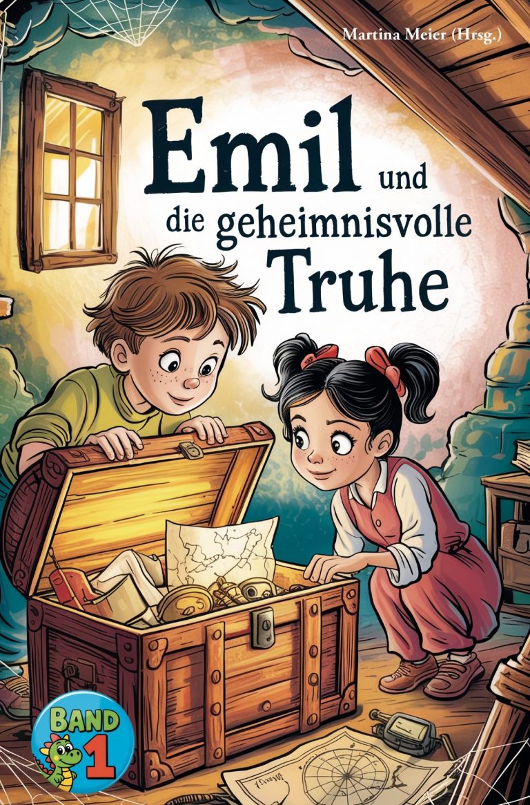 Ein Frau sitzt an einem Tisch mit Büchern und Glücksmomenten, umgeben von bunten Deko-Elementen.