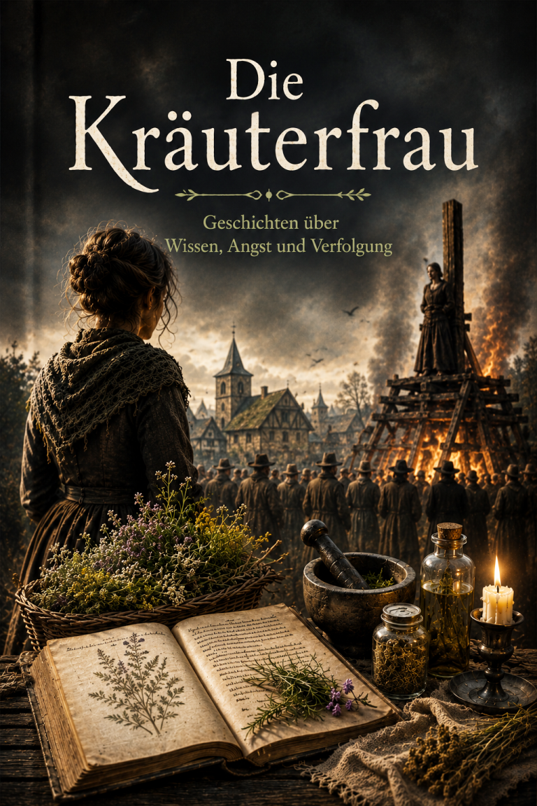 Cover Ein aufgeschlagenes Buch auf einem Tisch mit dem Titel „Das Buch der vergessenen Geschichten“.
