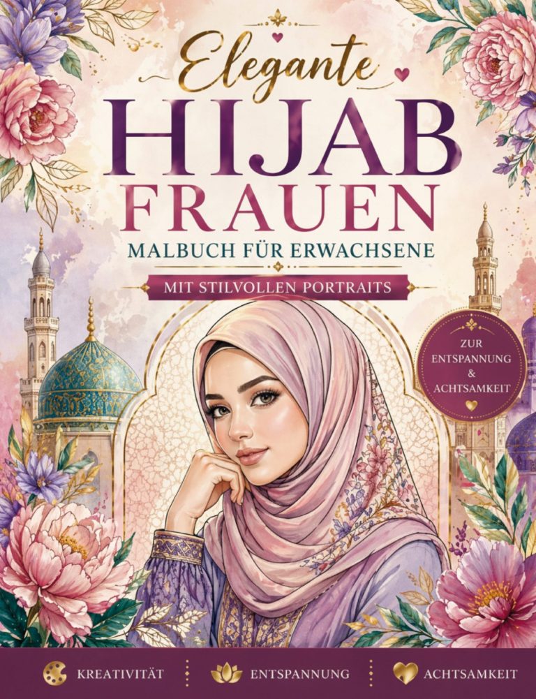 Ein Frau sitzt an einem Tisch mit Büchern und Glücksmomenten, umgeben von bunten Deko-Elementen.