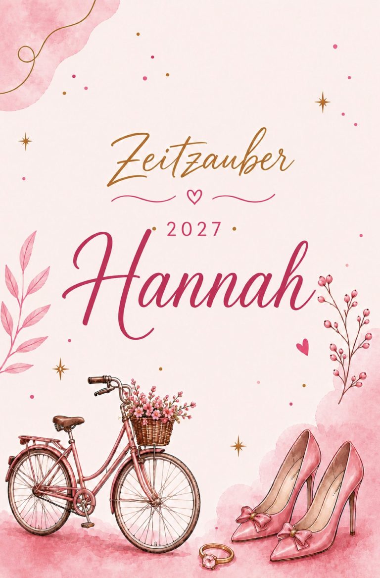 Cover Ein Frau sitzt an einem Tisch mit Büchern und Glücksmomenten, umgeben von bunten Deko-Elementen.