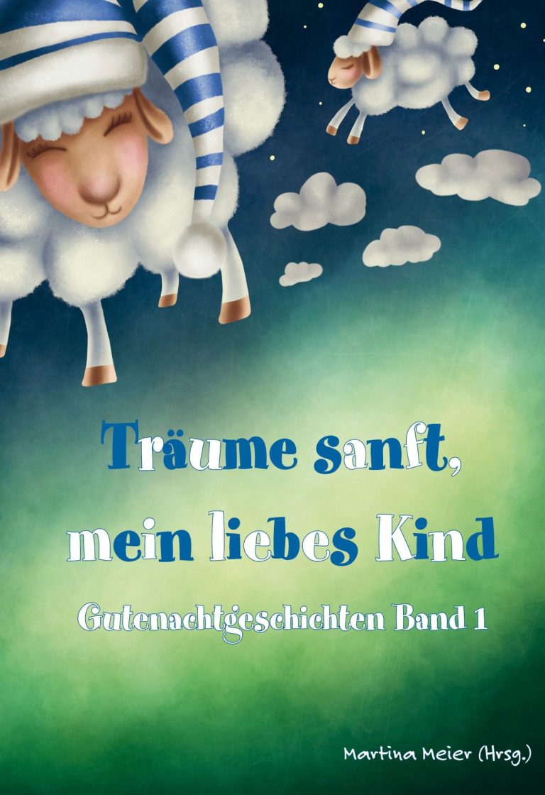 Ein Frau sitzt an einem Tisch mit Büchern und Glücksmomenten, umgeben von bunten Deko-Elementen.