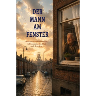 Der Mann am Fenster Blick auf Förderturm, Mann am Fenster