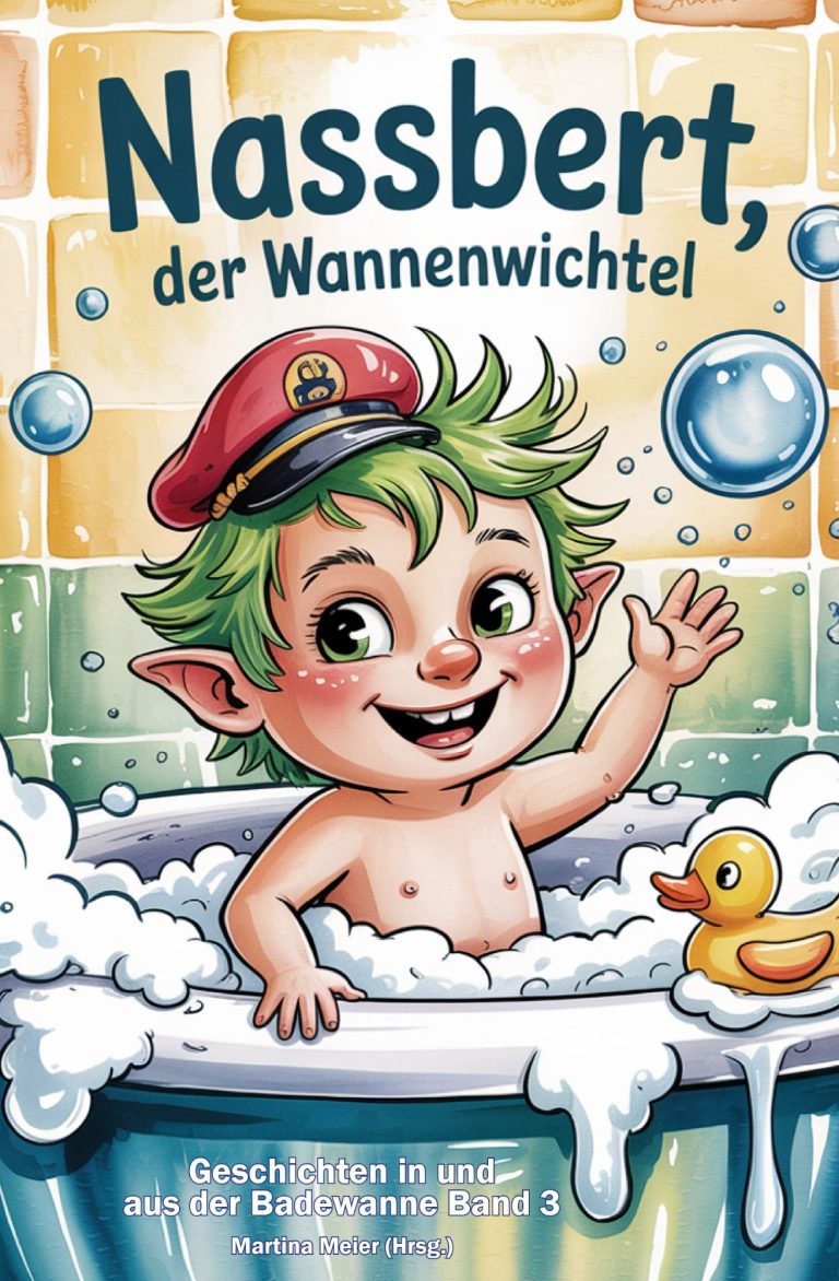 Cover Ein Frau sitzt an einem Tisch mit Büchern und Glücksmomenten, umgeben von bunten Deko-Elementen.