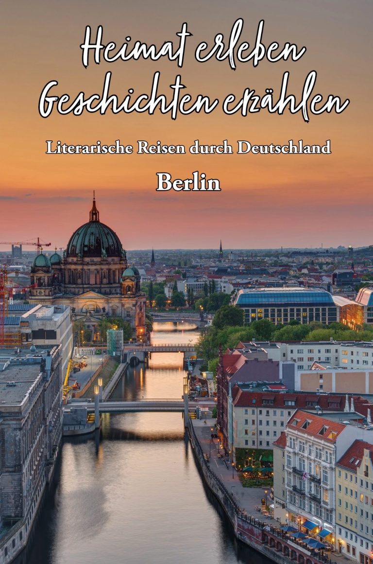 Ein Frau sitzt an einem Tisch mit Büchern und Glücksmomenten, umgeben von bunten Deko-Elementen.