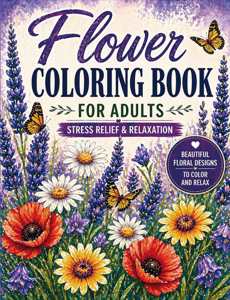 Ein Frau sitzt an einem Tisch mit Büchern und Glücksmomenten, umgeben von bunten Deko-Elementen.